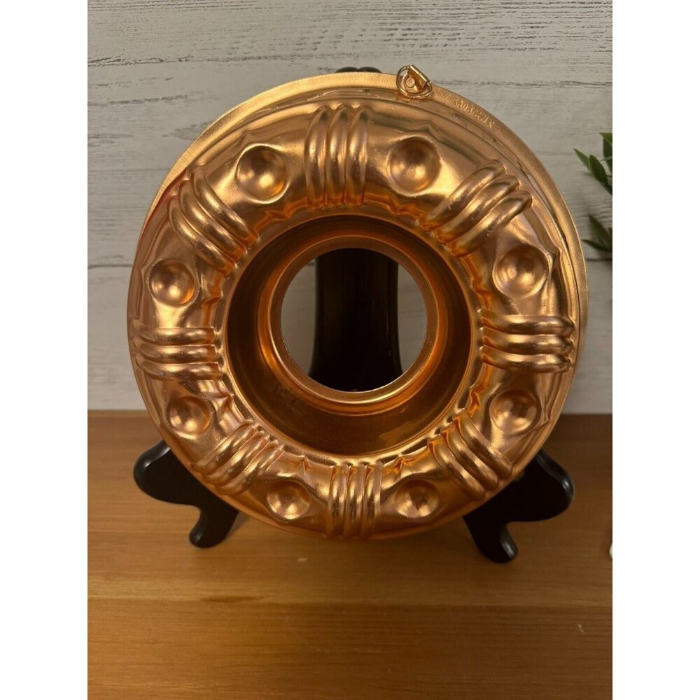 Vintage Copper Bundt Pan Jello Mold Wall Hanging Round  3.5 Cups
